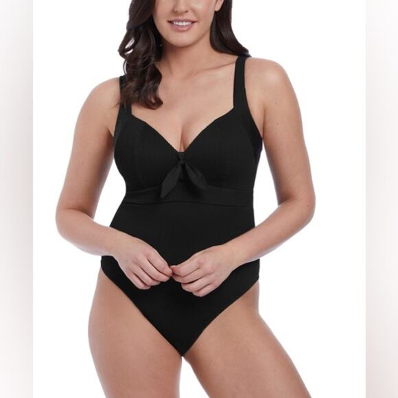 Freya Nouveau Soft Cup High Leg Swimsuit in Black - Picture 1 of 4